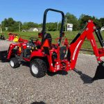 Mini Massey Ferguson tractor with front and backhoe loader